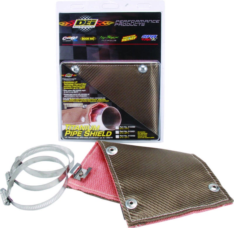 Design Engineering Titanium Pipe Shield 4" x 1' Exhaust Heat Shield â€“ Lightweight, Durable High-Temperature Resistant Wrap for Exhaust Pipes and Tubes, Superior Heat Protection and Insulation - Image 1